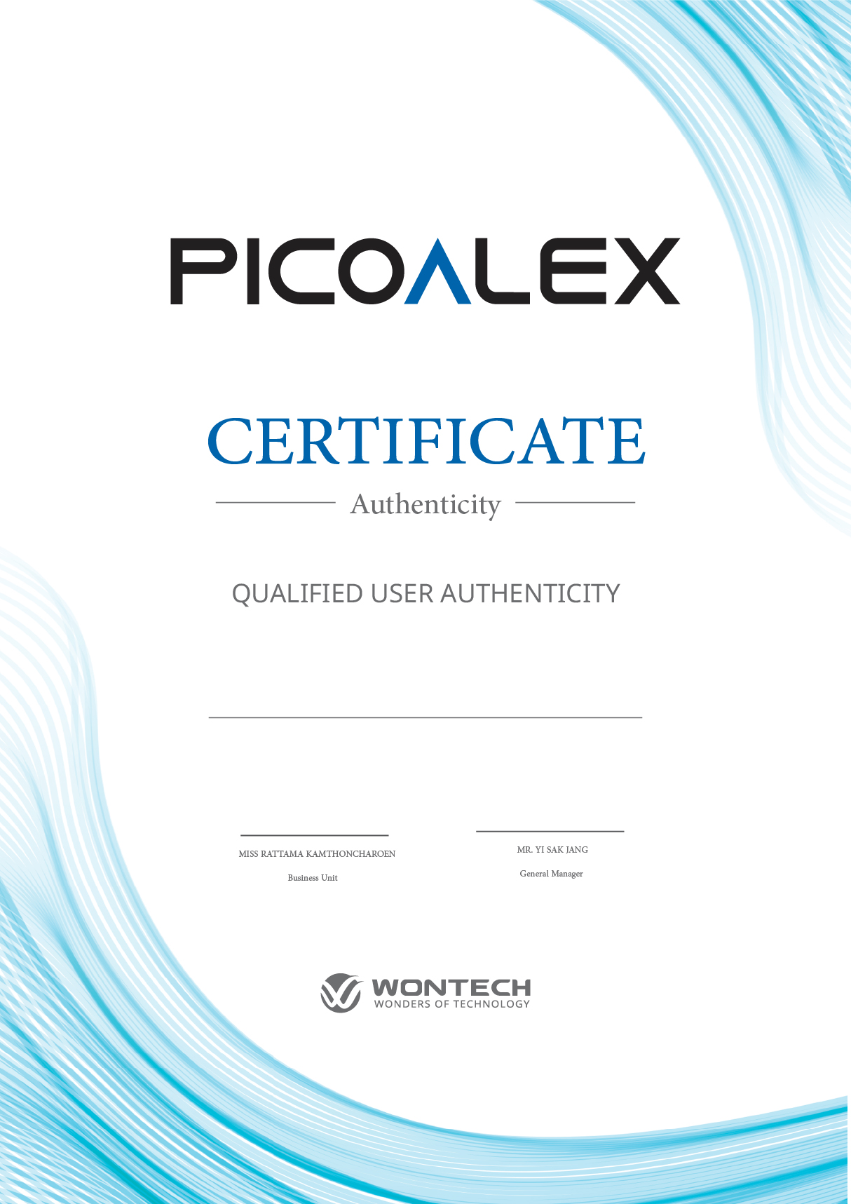Certification Wontech