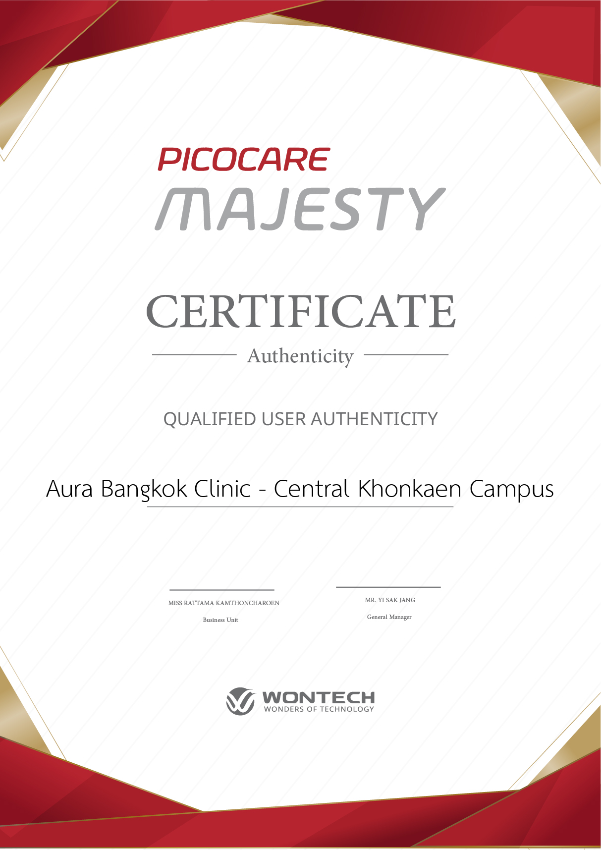 Certificate Picocare Majesty