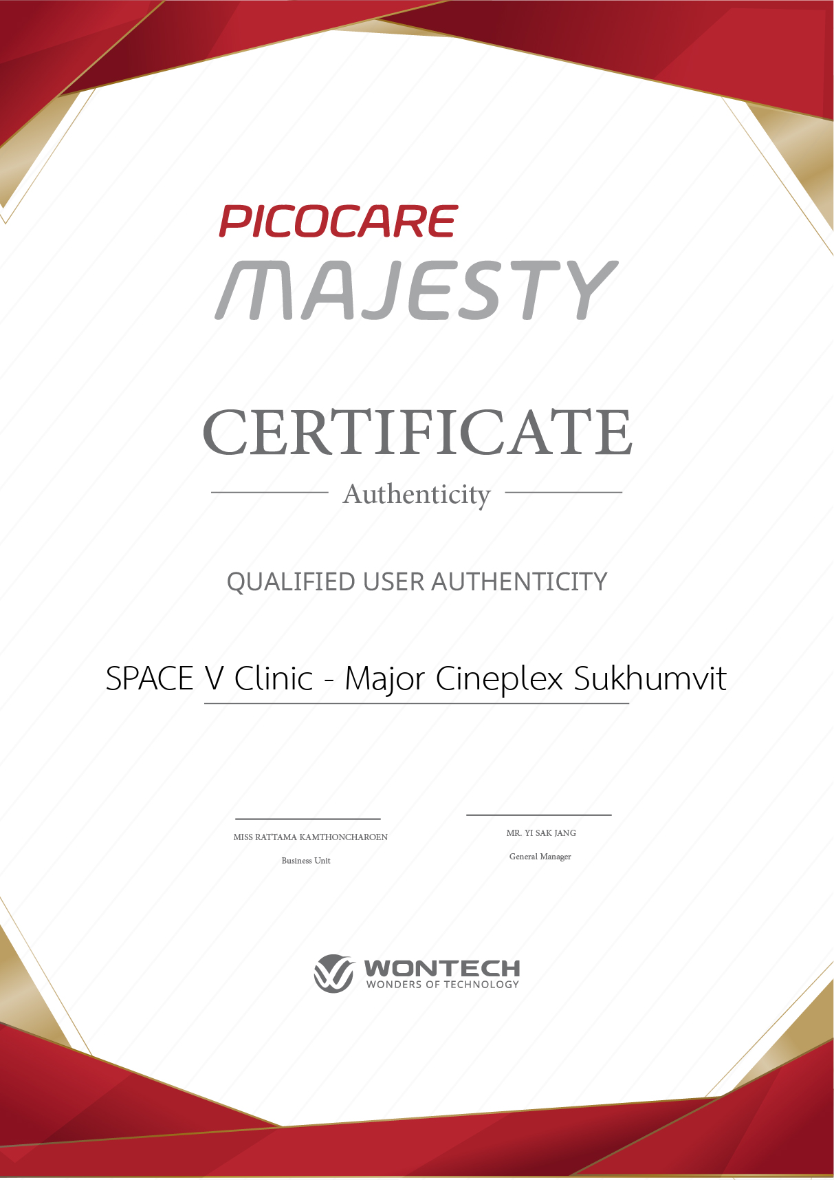 Certificate Picocare Majesty