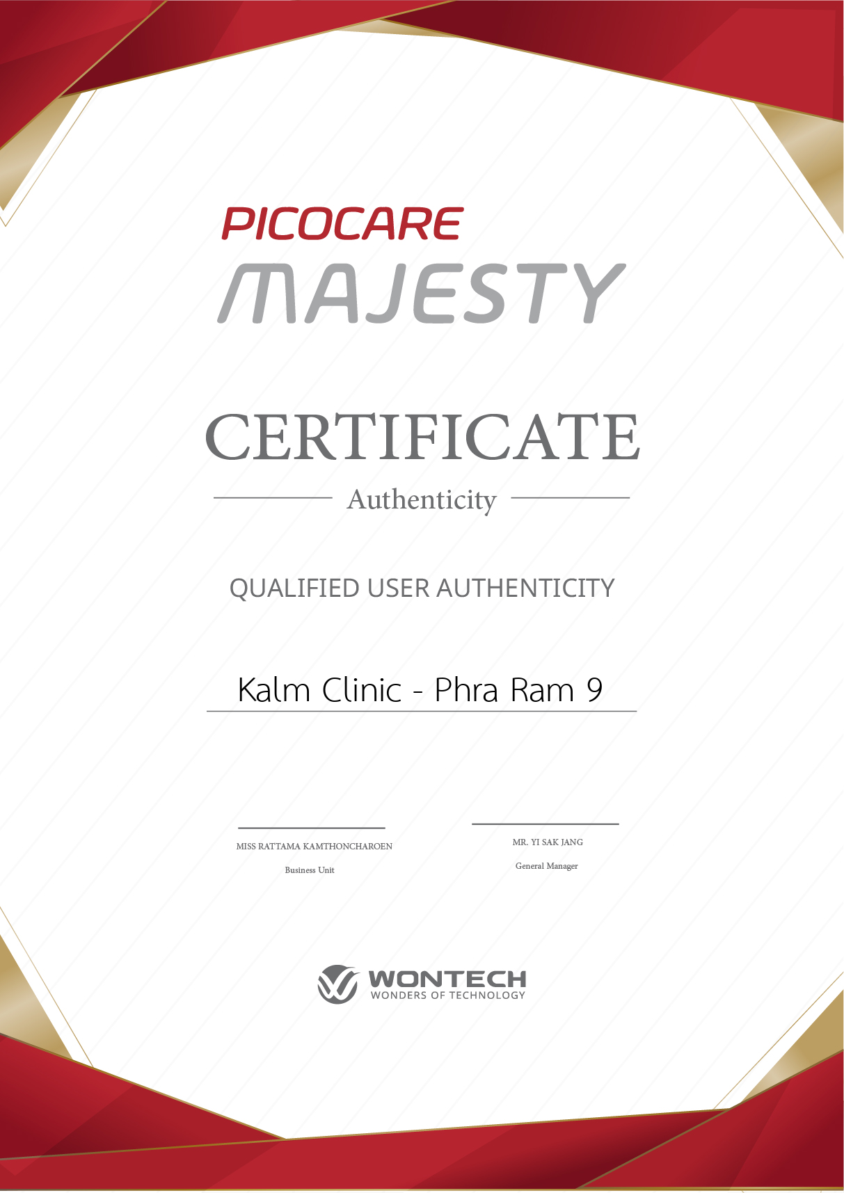 Certificate Picocare Majesty