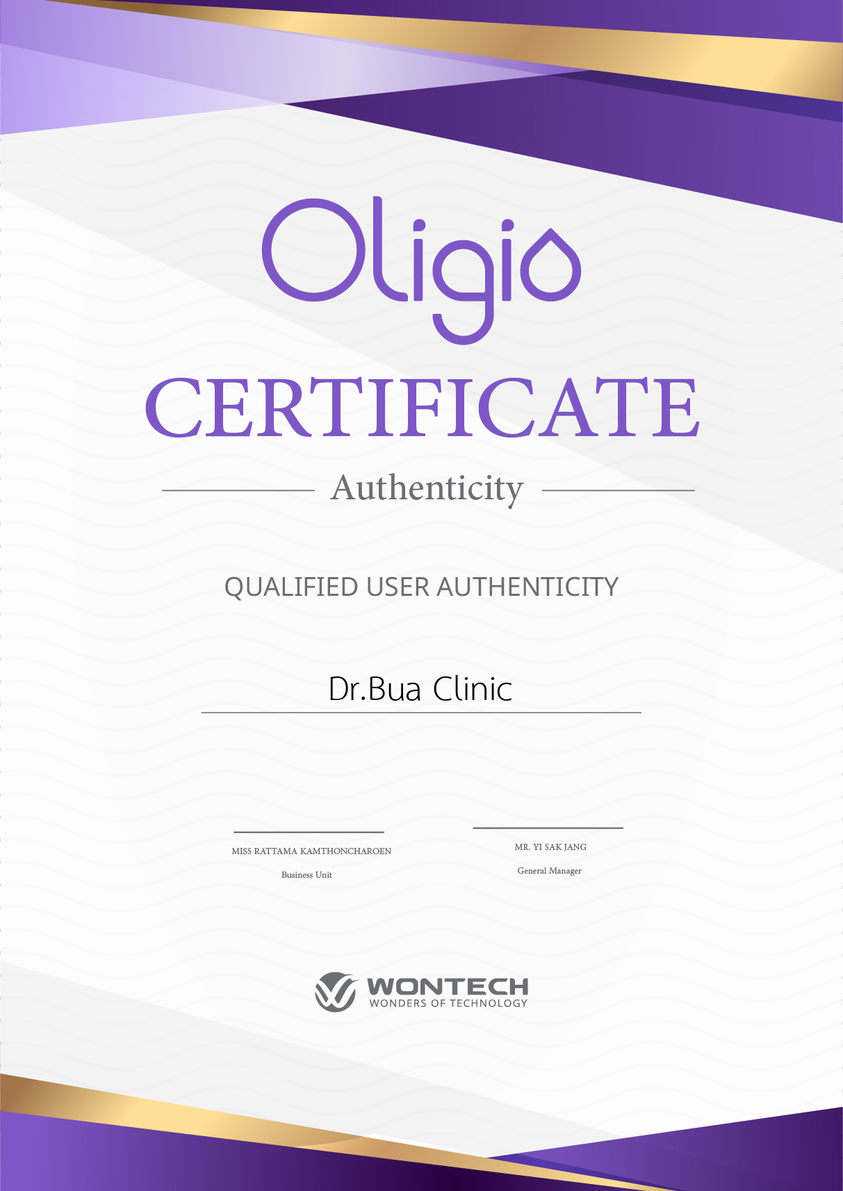 Certificate Oligio