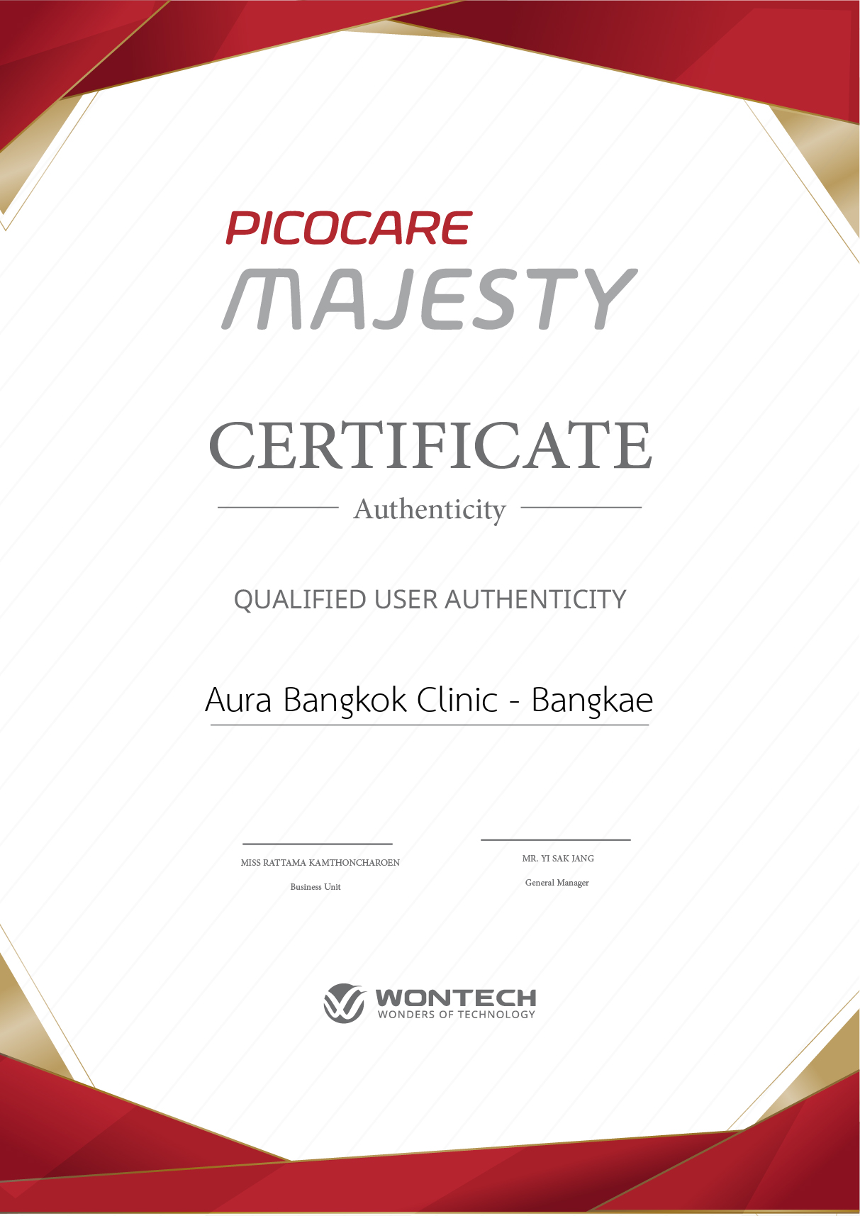 Certificate Picocare Majesty