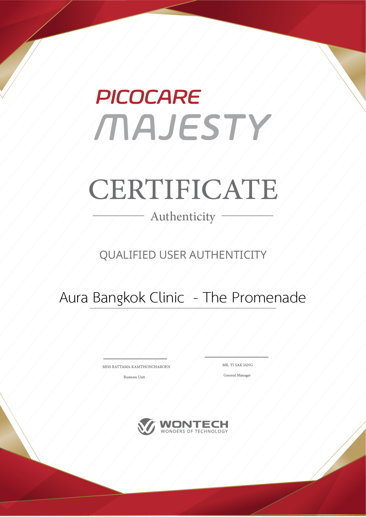 Certificate Picocare Majesty