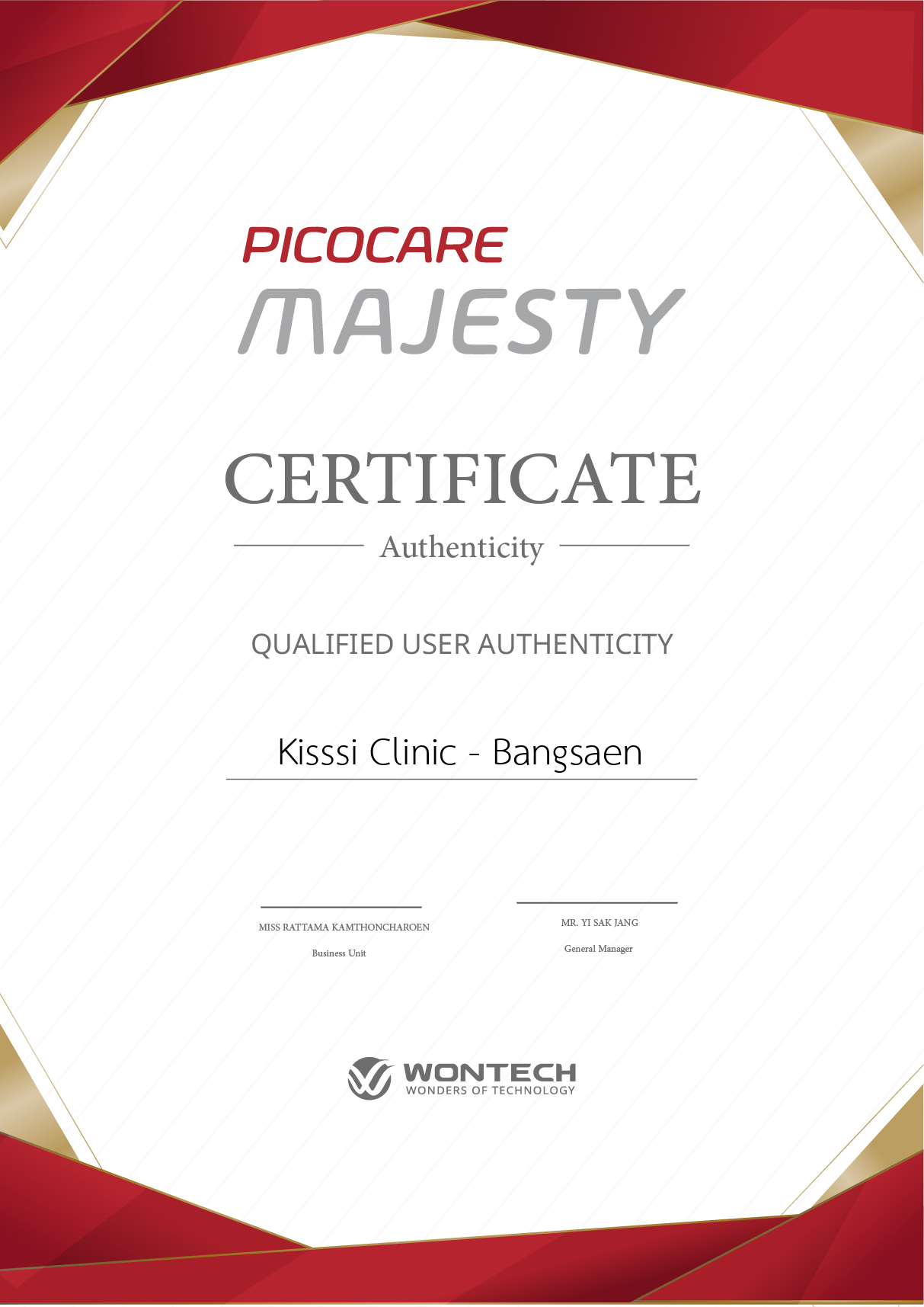 Certificate Picocare Majesty