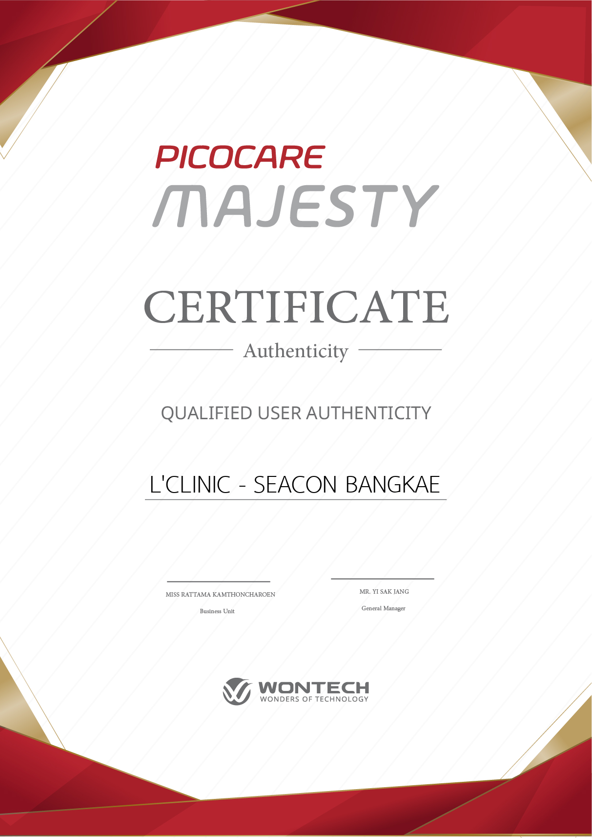 Certificate Picocare Majesty